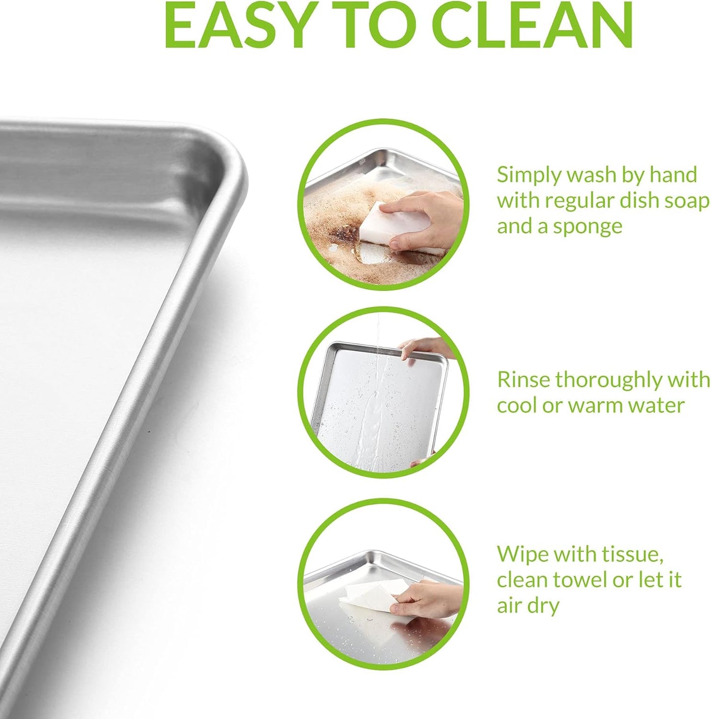 Spring Chef Aluminum Jelly Roll Pan, Baking Cookie Sheet For Oven, Heavy Duty, 11.2” x 15.7”