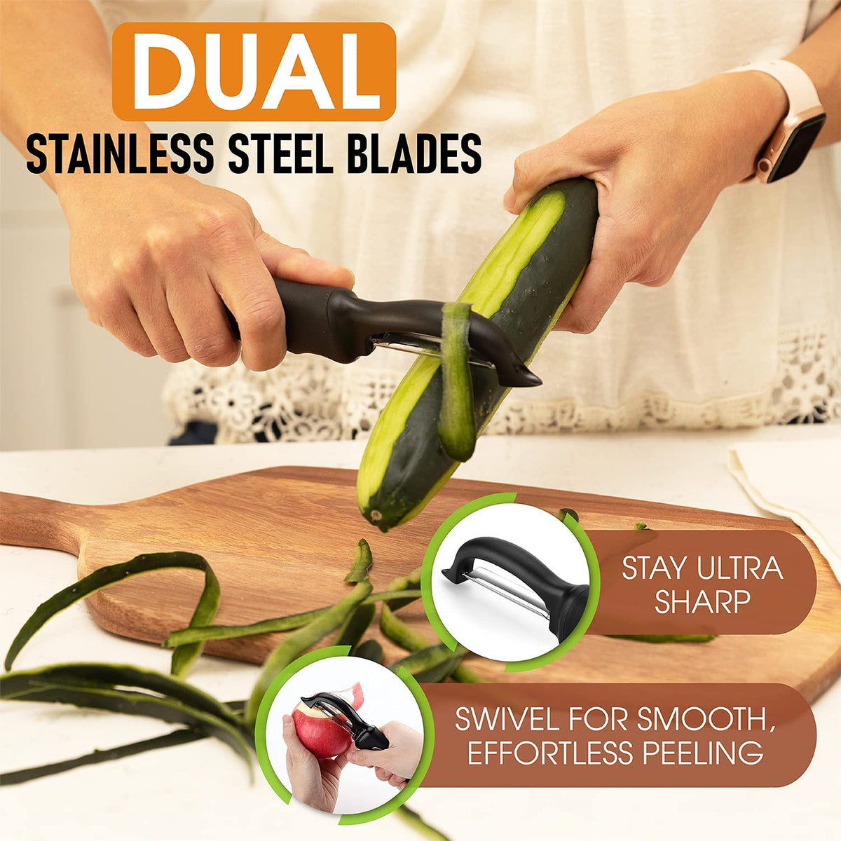 ColorLife Premium Vegetable Peeler Stainless Steel - Ultra Sharp