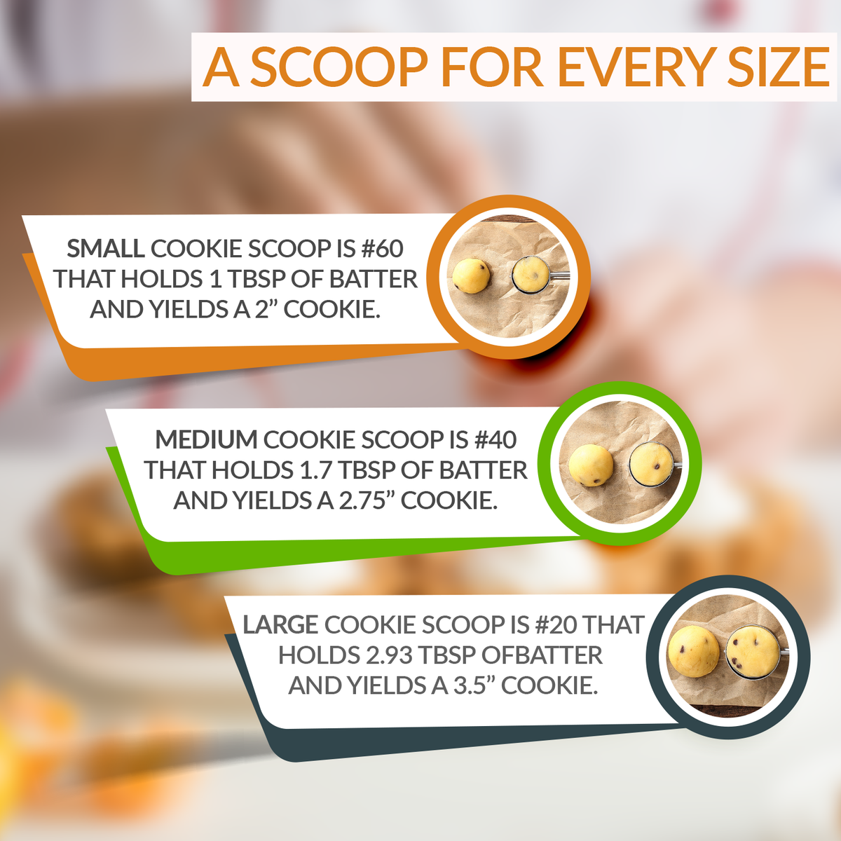 Cookie Scoop - #30 (1.22 oz) - Disher, Portion Scoop, Food Scoop - Portion  Control - 18/8 Stainless Steel, Purple Handle