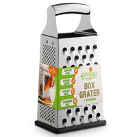 Professional Box Grater, 100% Stainless Steel with 4 Sides, Best for Parmesan Cheese, Vegetables, Ginger