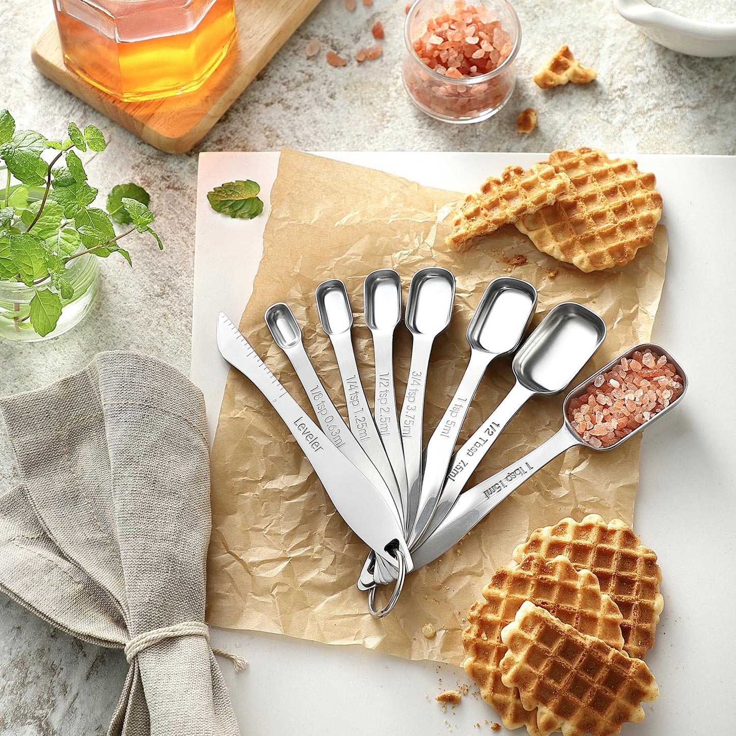 Spring Chef Stainless Steel Measuring Spoons Set of 13 with Leveler