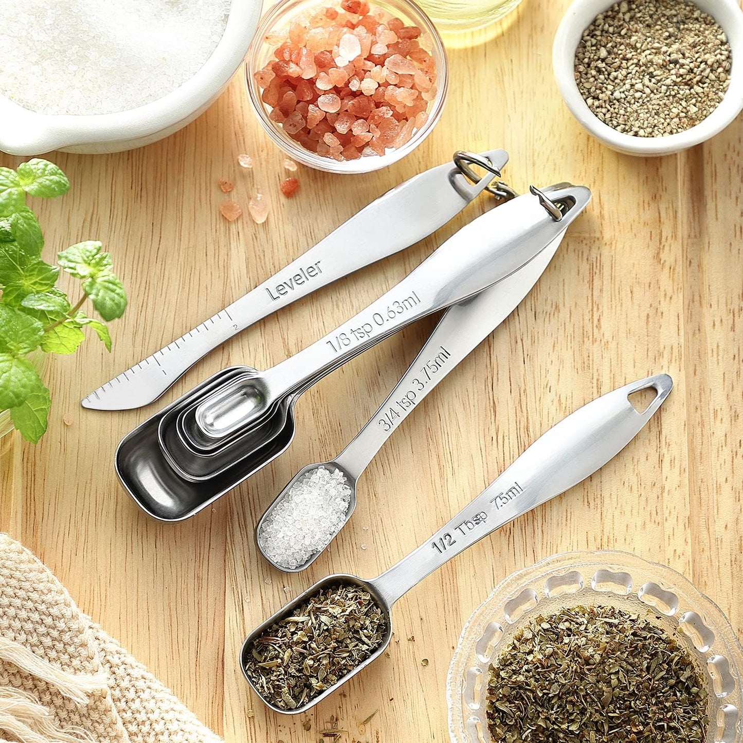 Spring Chef Stainless Steel Measuring Spoons Set of 13 with Leveler