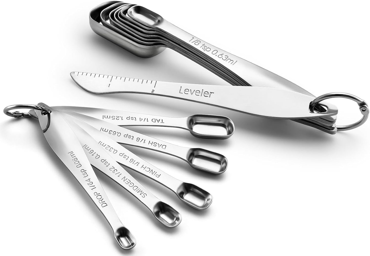 Spring Chef Stainless Steel Measuring Spoons Set of 13 with Leveler