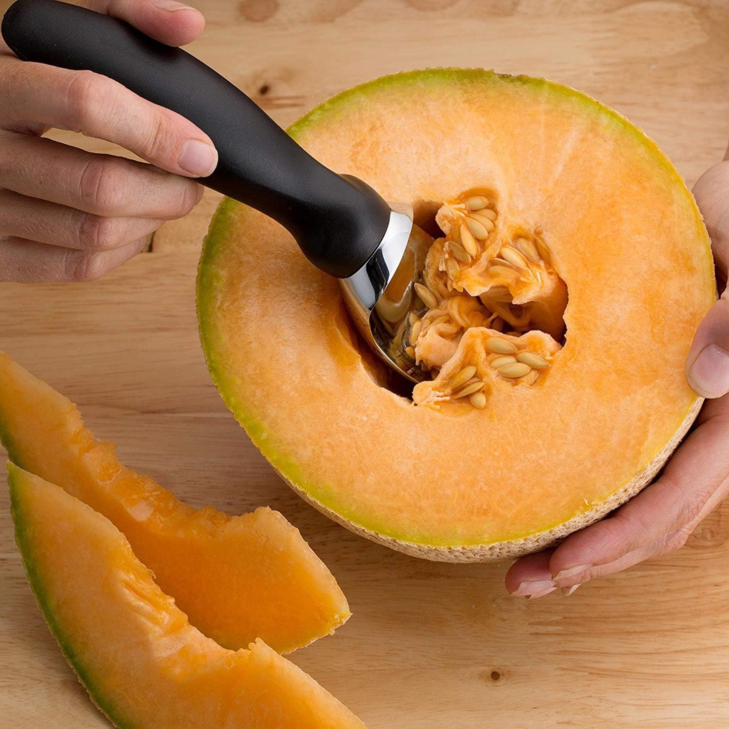 Spring Chef Ice Cream Scoop - Heavy Duty & Stainless Steel with Soft Grip Handle