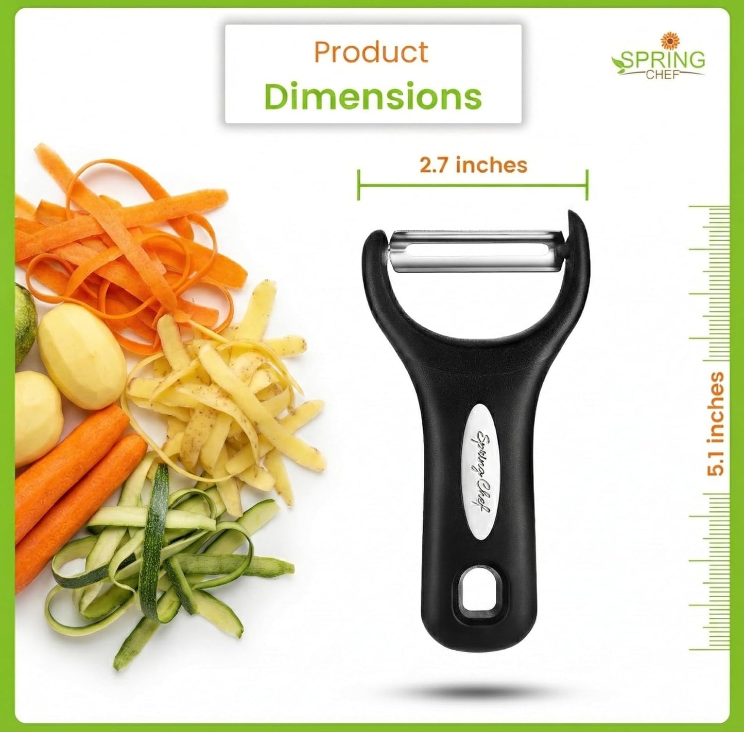 Spring Chef Stainless Steel Y Shaped Vegetable Peeler for Kitchen
