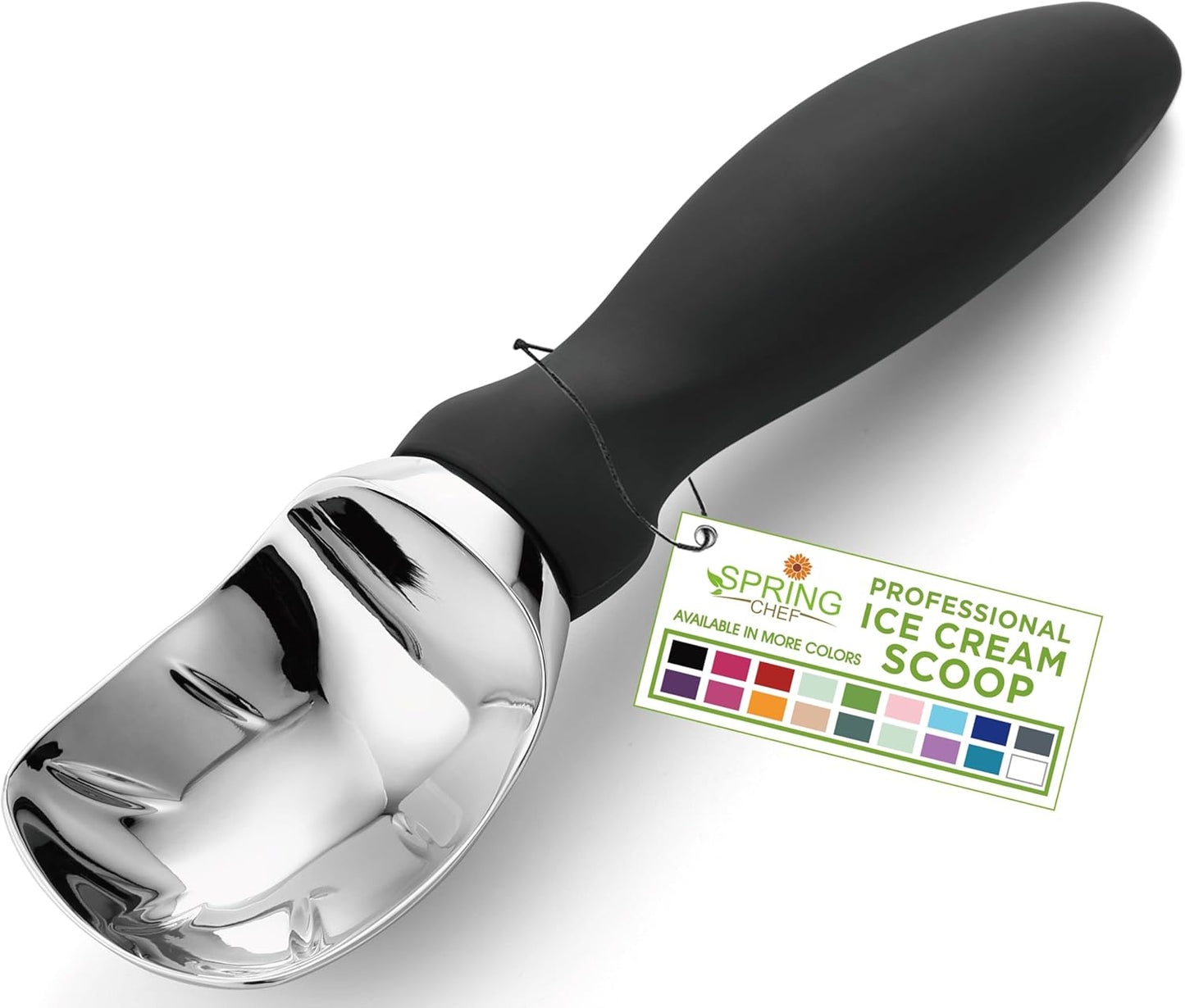 Spring Chef Ice Cream Scoop with Soft Grip Handle