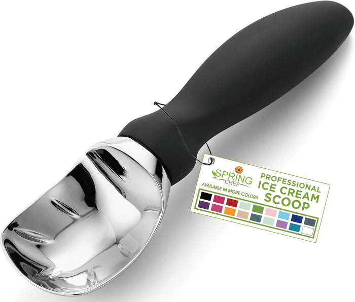 Spring Chef Ice Cream Scoop with Soft Grip Handle