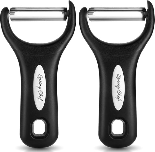 Spring Chef Stainless Steel Vegetable Y Peeler Set of 2 - Black