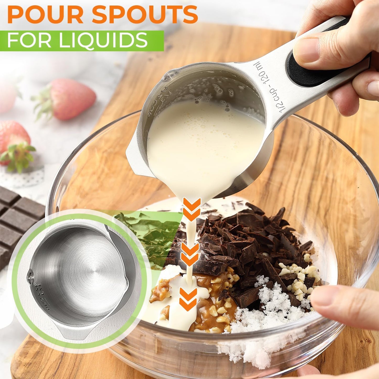 Spring Chef Magnetic Stainless Steel Measuring Cups Set of 7