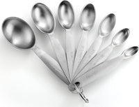 Spring Chef Measuring Spoons, Heavy Duty Oval Stainless Steel Metal, for Dry or Liquid - Fits in Spice Jar, Set of 7