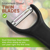 Spring Chef Swivel Vegetable Peeler & Y Potato Peeler Stainless Steel Blades - Black