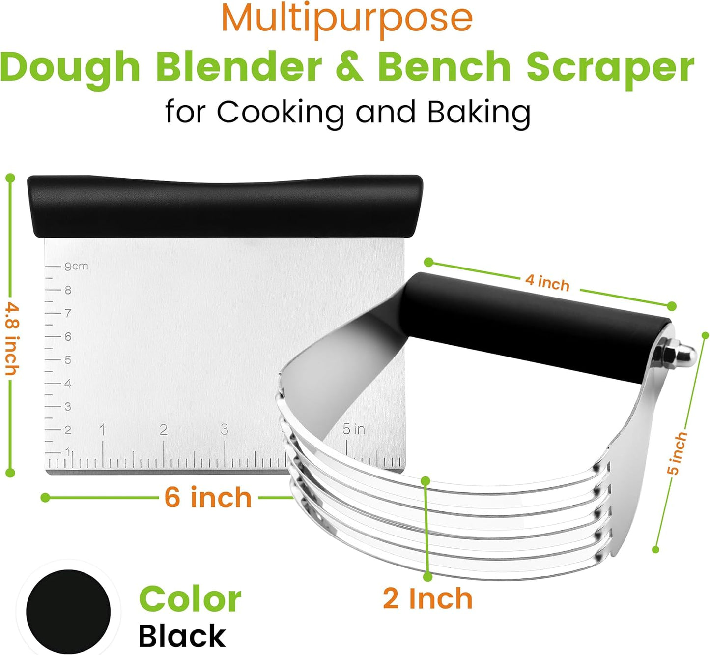Spring Chef Stainless Steel Dough Blender and Bench Scraper Set