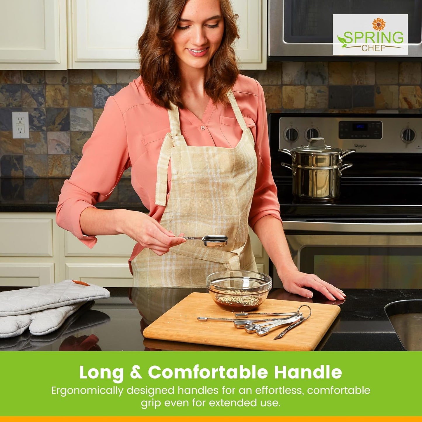 Spring Chef Stainless Steel Measuring Cups and Spoons Set of 14 with Leveler