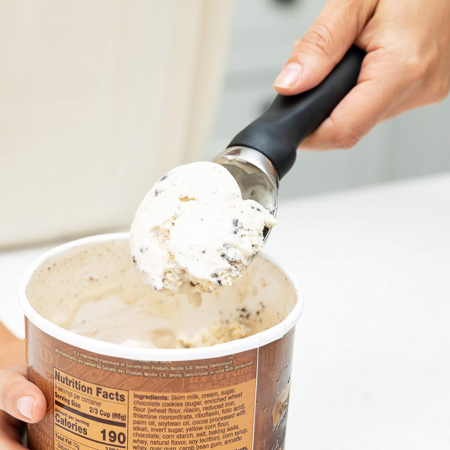 Spring Chef Ice Cream Scoop - Heavy Duty & Stainless Steel with Soft Grip Handle