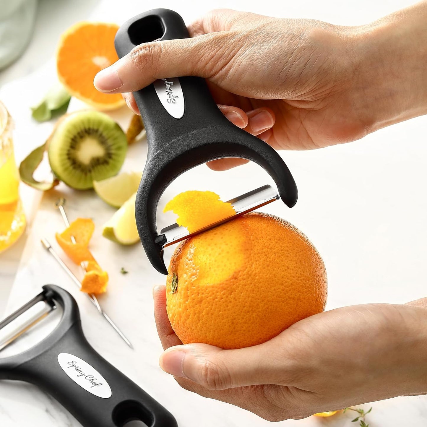 Spring Chef Stainless Steel Vegetable Y Peeler Set of 2 - Black
