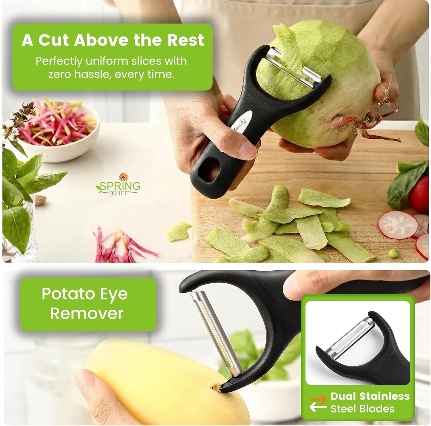 Spring Chef Stainless Steel Y Shaped Vegetable Peeler for Kitchen