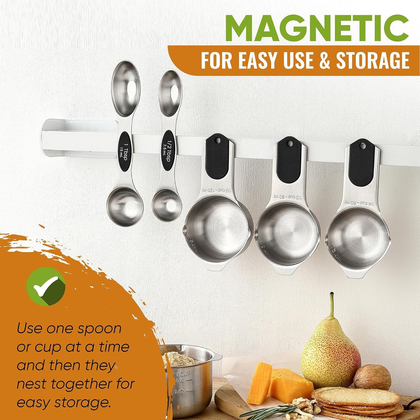 Spring Chef Magnetic Measuring Cups & Spoons Round Set of 9