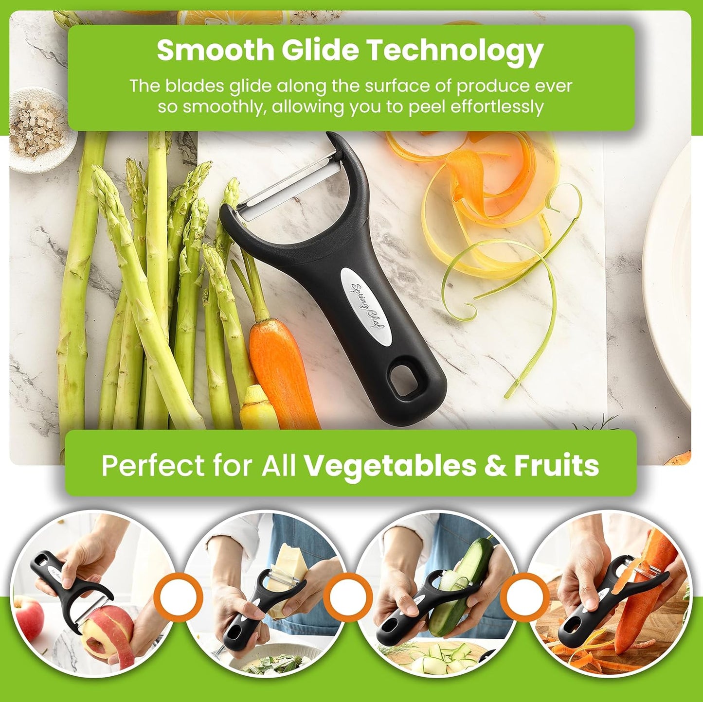 Spring Chef Stainless Steel Y Shaped Vegetable Peeler for Kitchen