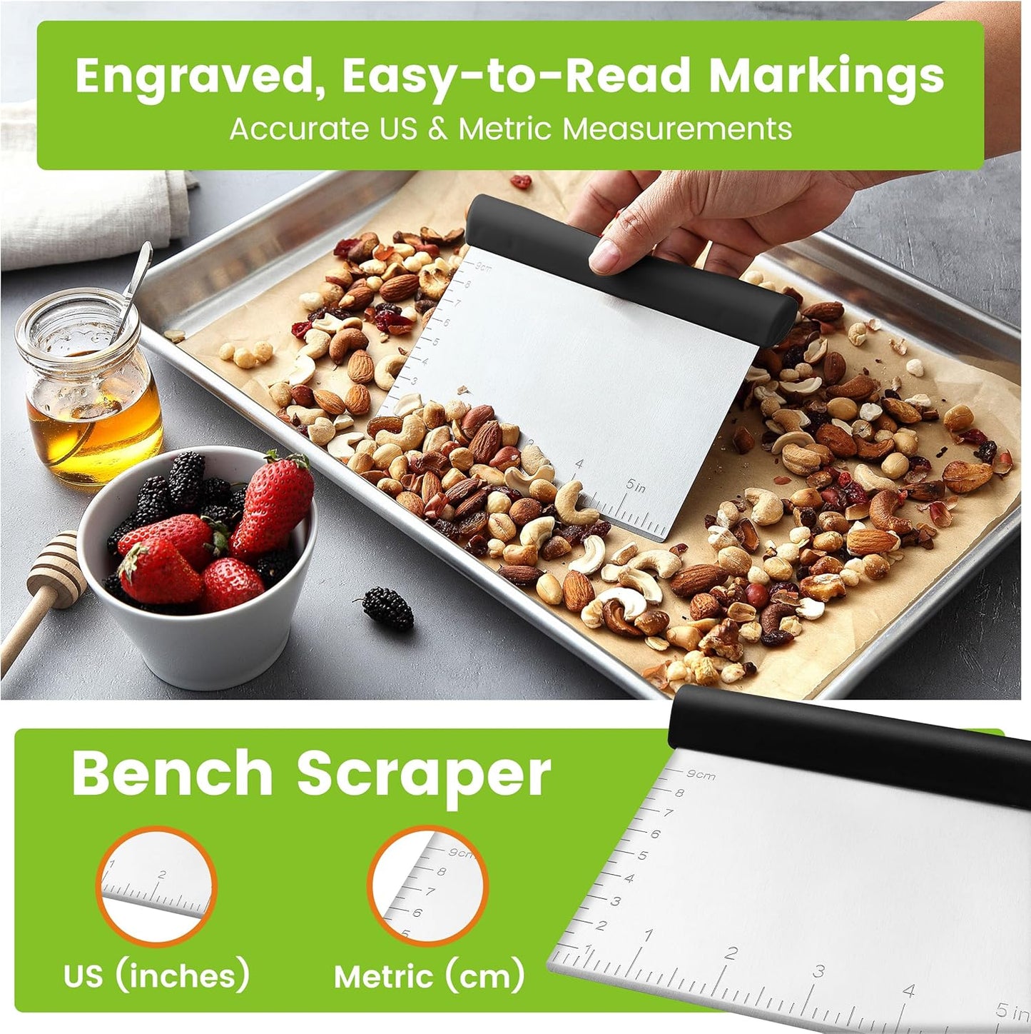 Spring Chef Stainless Steel Dough Blender and Bench Scraper Set