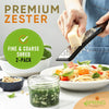 Zester & Grater for Cheese, Lemon, Lime, Orange, Citrus, Garlic, Ginger, Chocolate; Handheld Kitchen Tool with 304 Stainless Steel & Blade Cover - Fine & Coarse Shred, Set of 2