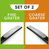Zester & Grater for Cheese, Lemon, Lime, Orange, Citrus, Garlic, Ginger, Chocolate; Handheld Kitchen Tool with 304 Stainless Steel & Blade Cover - Fine & Coarse Shred, Set of 2