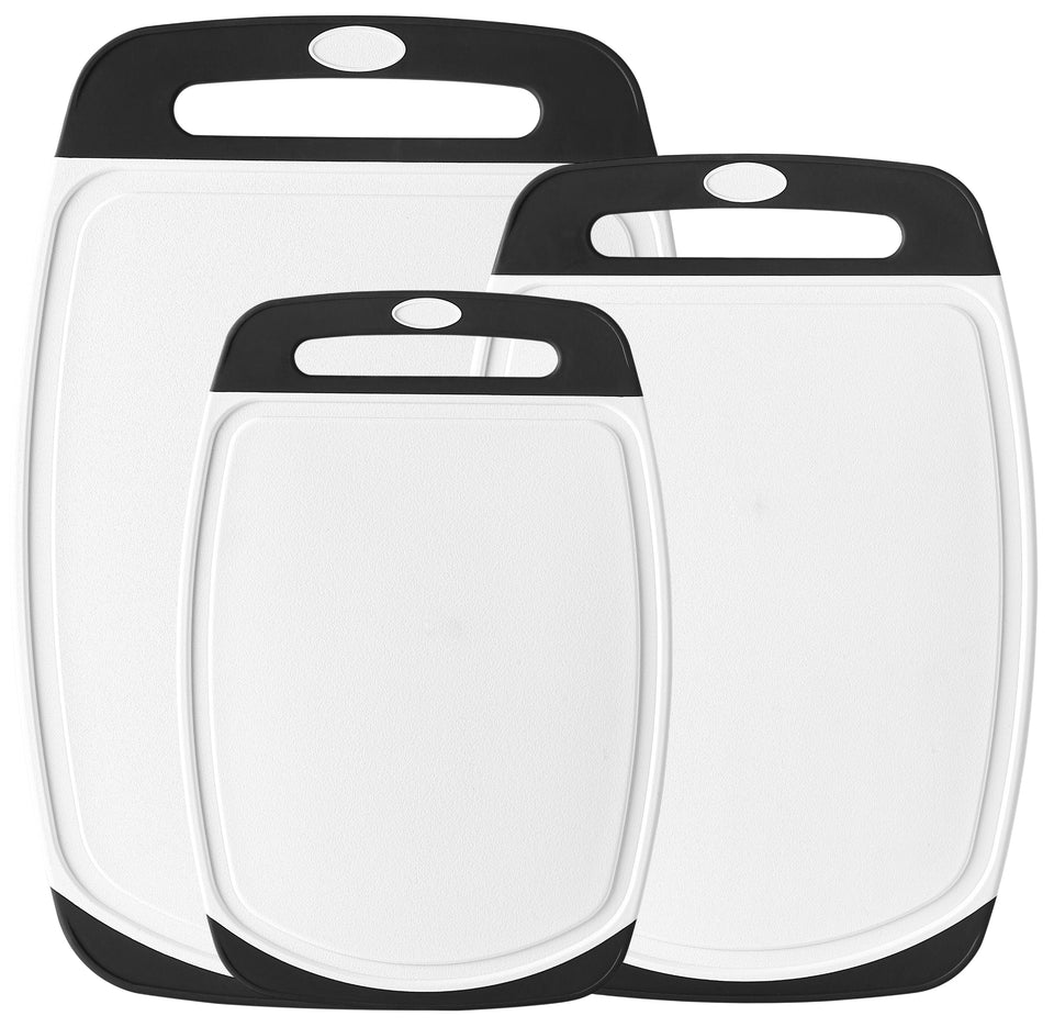 TAHARI HOME 3pcs Non Slip Cutting Board Set - BPA Free Dishwasher Safe New