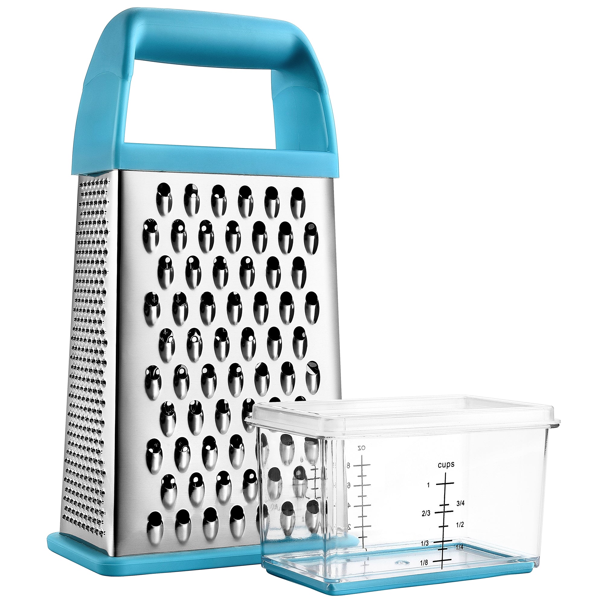 Professional Box Grater With Storage Container, Stainless Steel