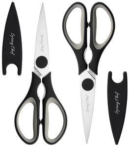 Pampered Chef Kitchen Shears Scissors + Cover Stainless Steel