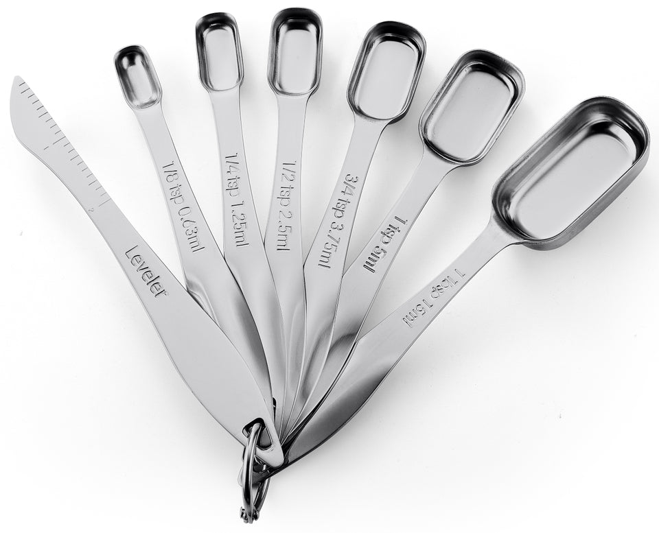 Heavy Duty Stainless Steel Metal Measuring Spoons (Set of 7 Including – Spring  Chef