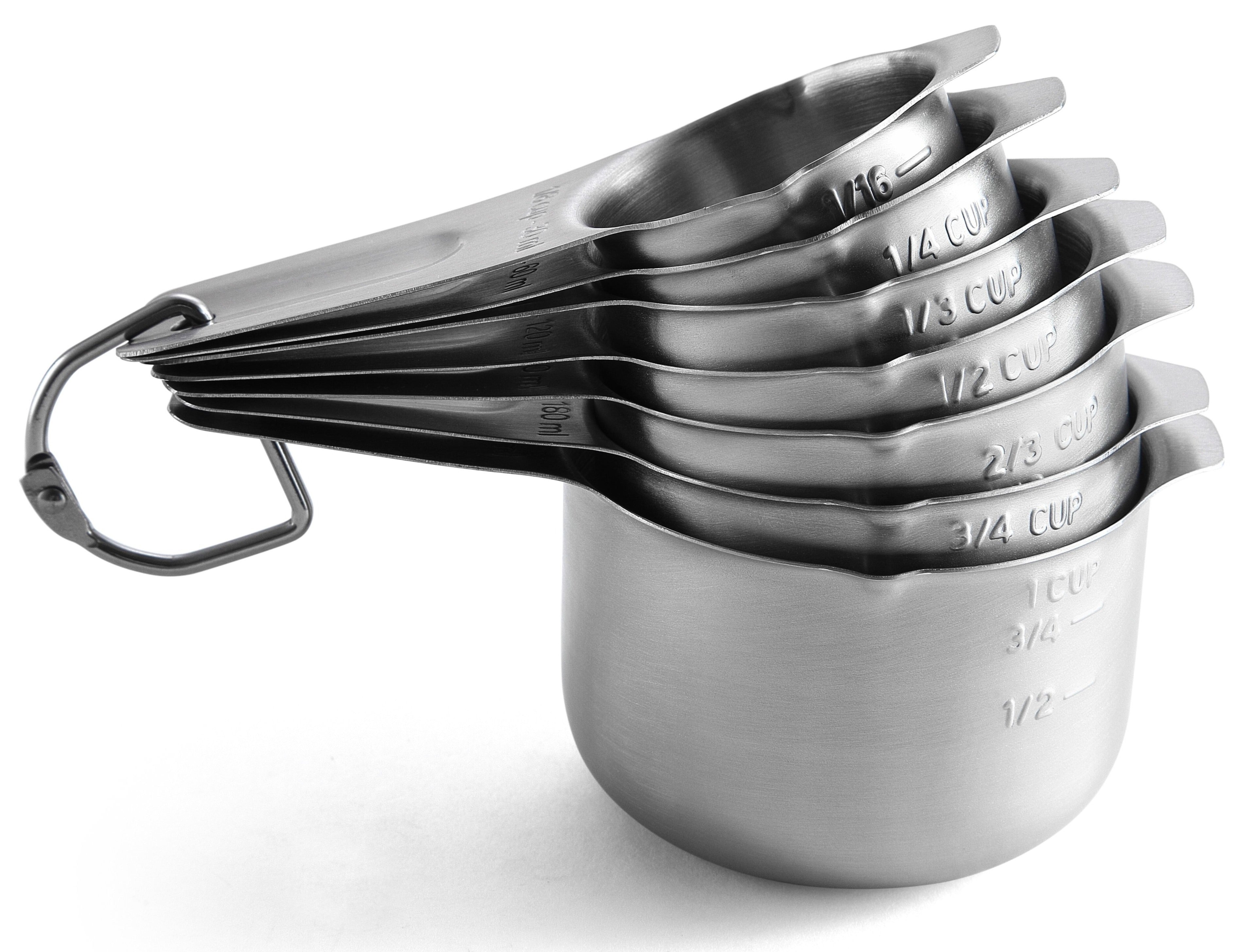 Spring Chef Heavy Duty Stainless Steel Metal Measuring Spoons Set for Dry  or Liquid, Fits in Spice Jar, Set of 7 Including Leveler