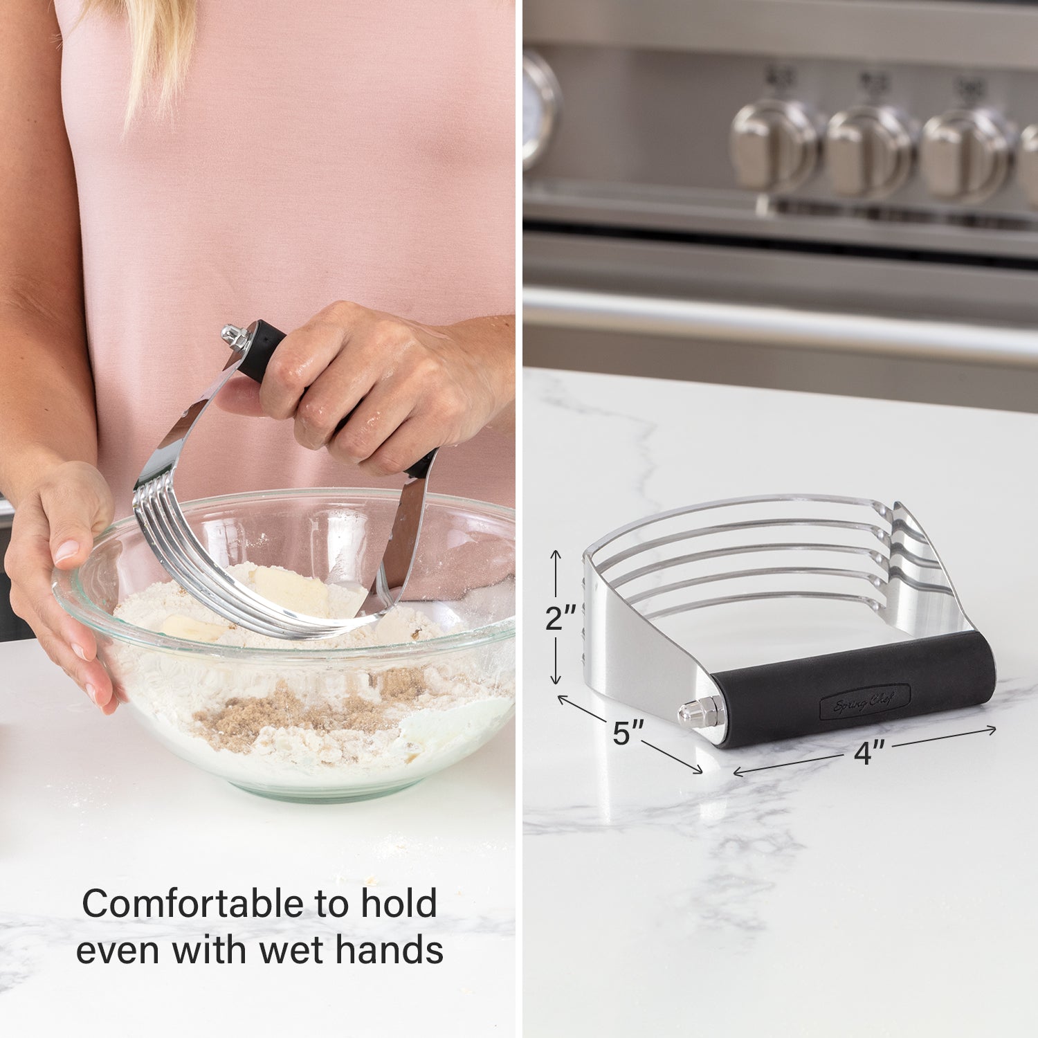 Spring Chef Stainless Steel Dough Blender and Bench Scraper Set