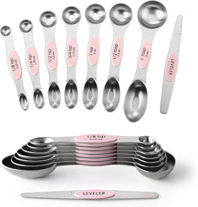 Spring Chef Stainless Steel Measuring Cups and Spoons, Set of 15 & Set of 3  Cutting Boards for Kitchen With Soft Grip Handles, Black - 2 Product