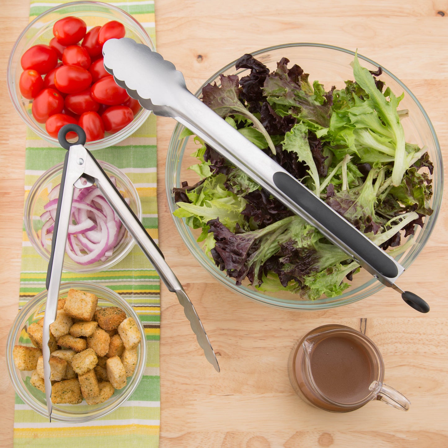 Spring Chef Kitchen Tongs with Stainless Steel Tips, 9 and 12 Inch