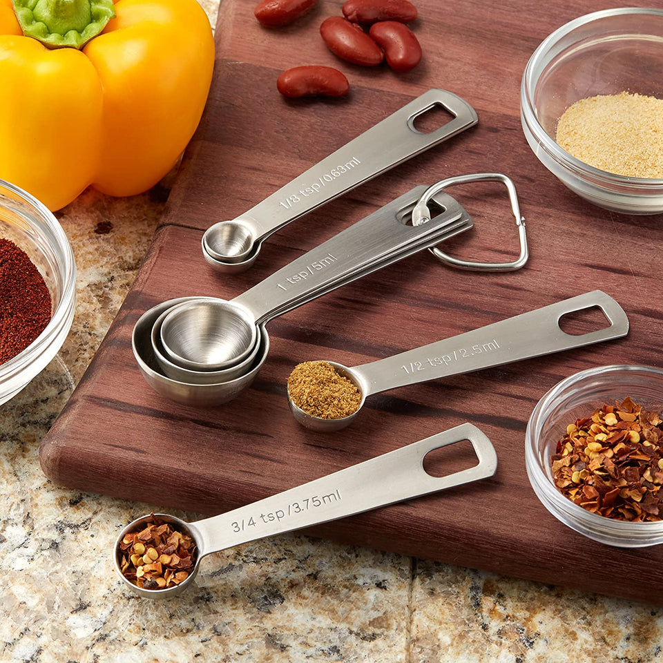  Spring Chef Stainless Steel Measuring Cups & Magnetic Measuring  Spoons Set: Home & Kitchen