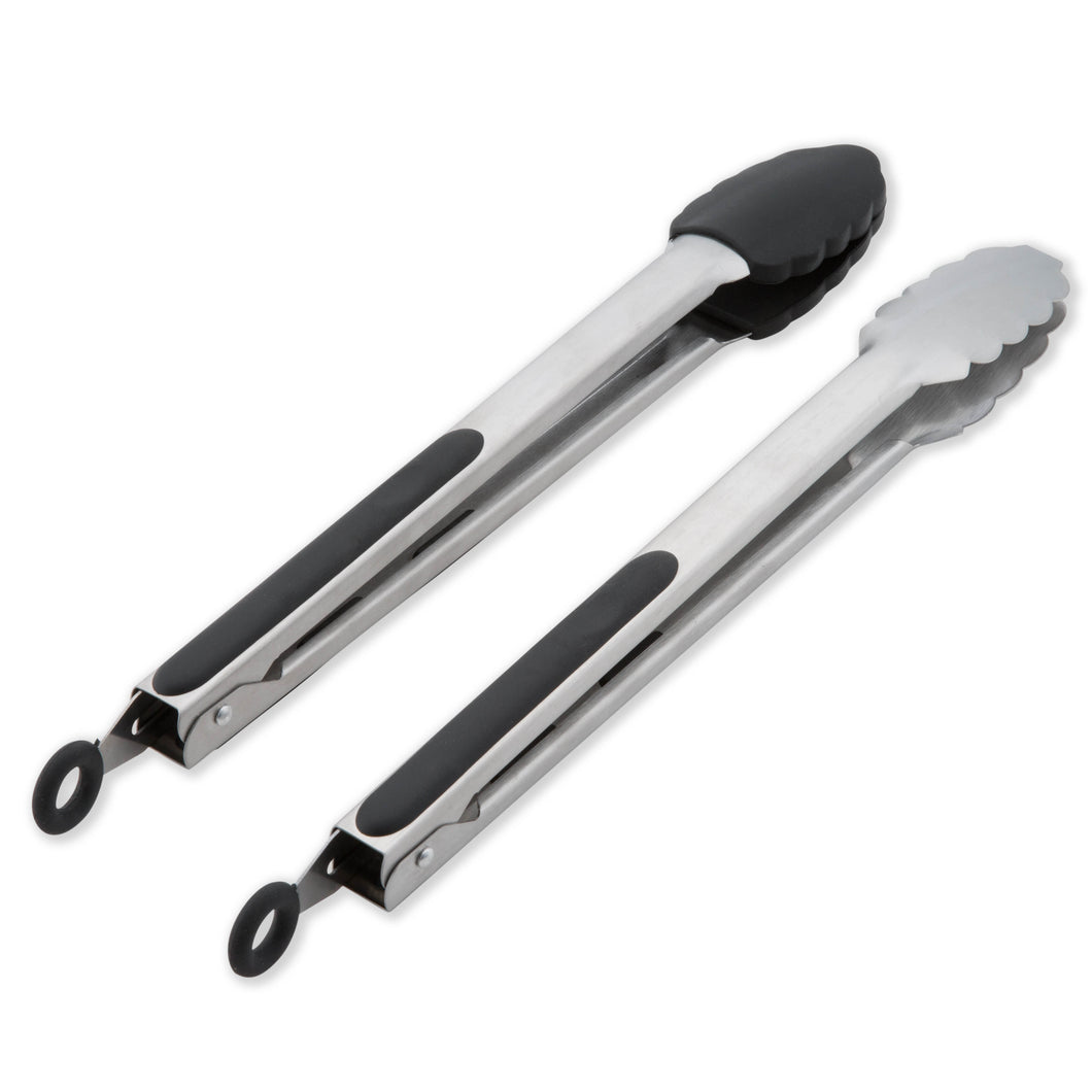 Spring Chef Kitchen Tongs with Silicone Tips, 9 and 12 Inch Set