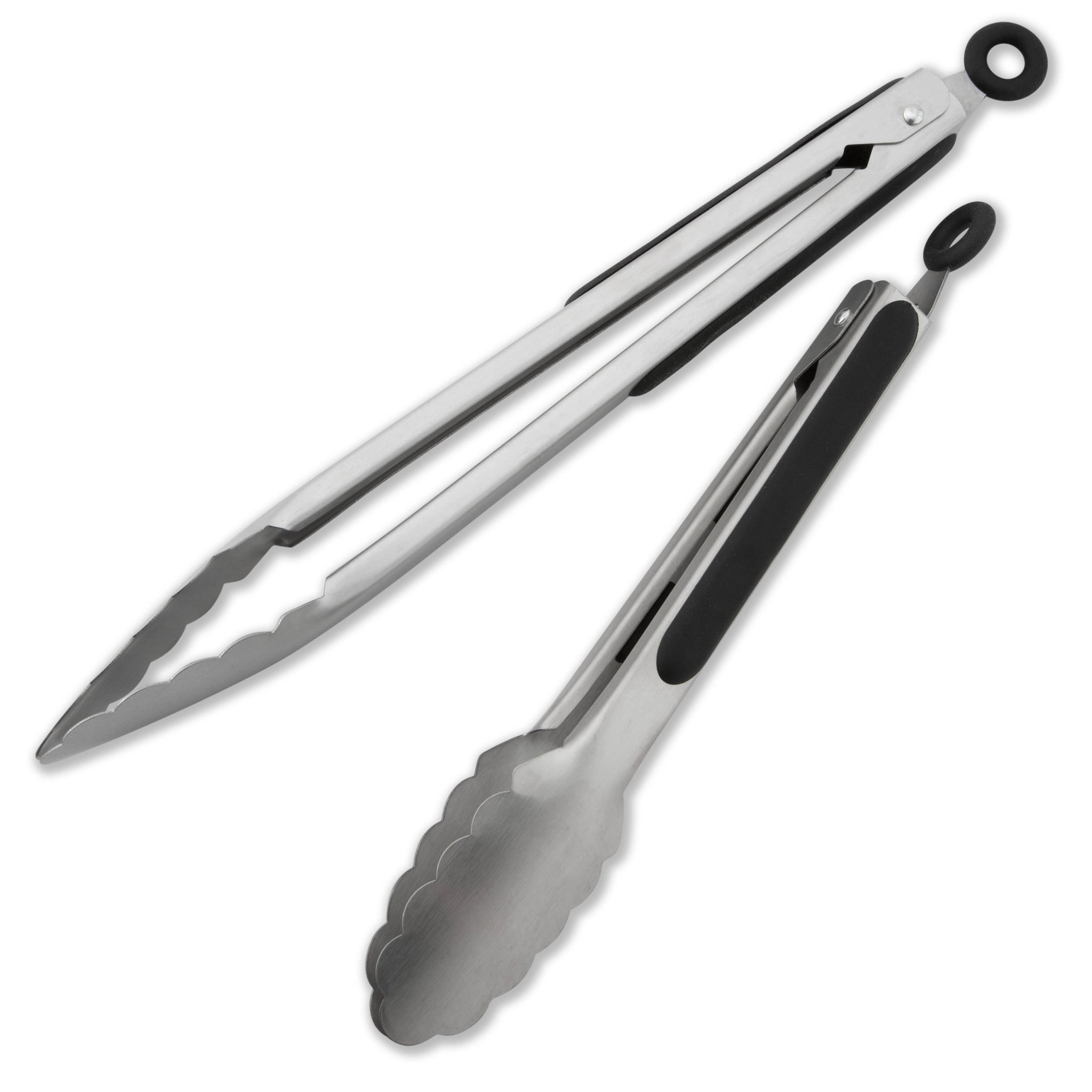 Tongs No Spring Spring Chef Kitchen Tongs with Stainless Steel Tips, 9 and 12 Inch