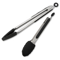 Spring Chef Kitchen Tongs with Silicone Tips, 9 and 12 Inch Set