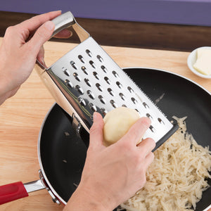 Professional Box Grater, 100% Stainless Steel with 4 Sides, Best for Parmesan Cheese, Vegetables, Ginger