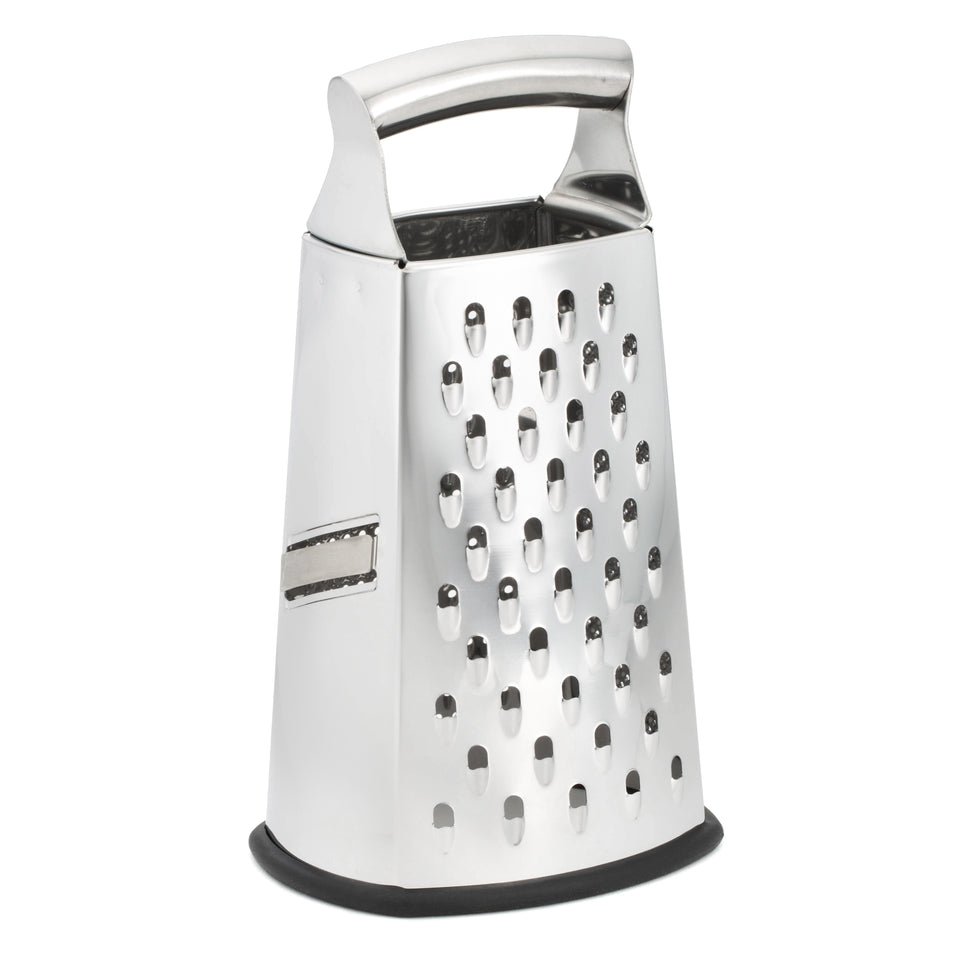 Professional Box Grater, 100% Stainless Steel with 4 Sides, Best for Parmesan Cheese, Vegetables, Ginger