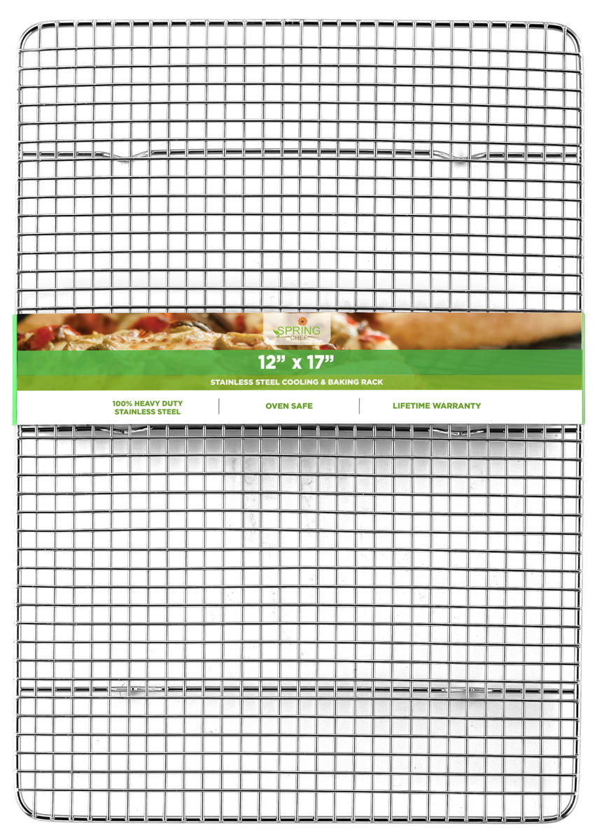 Oven Safe, Heavy Duty Stainless Steel Baking Rack & Cooling Rack, 12 x ...