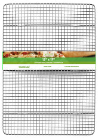 Oven Safe, Heavy Duty Stainless Steel Baking Rack & Cooling Rack, 12 x 17 inches Fits Half Sheet Pan  …