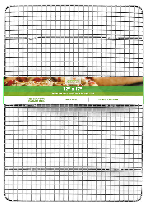 Oven Safe, Heavy Duty Stainless Steel Baking Rack & Cooling Rack, 12 x 17 inches Fits Half Sheet Pan  …