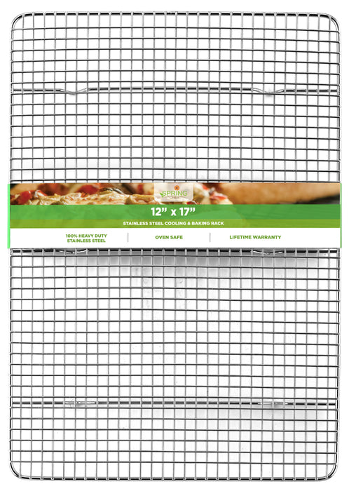 Oven Safe, Heavy Duty Stainless Steel Baking Rack & Cooling Rack, 12 x 17 inches Fits Half Sheet Pan  …