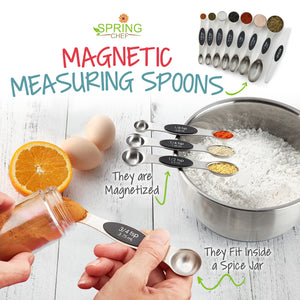 Spring Chef Magnetic Measuring Spoons Set with Strong N45 Magnets