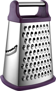 Professional Box Grater, Stainless Steel with 4 Sides, Best for Parmesan Cheese, Vegetables, Ginger, XL Size