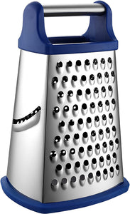 Professional Box Grater, Stainless Steel with 4 Sides, Best for Parmesan Cheese, Vegetables, Ginger, XL Size