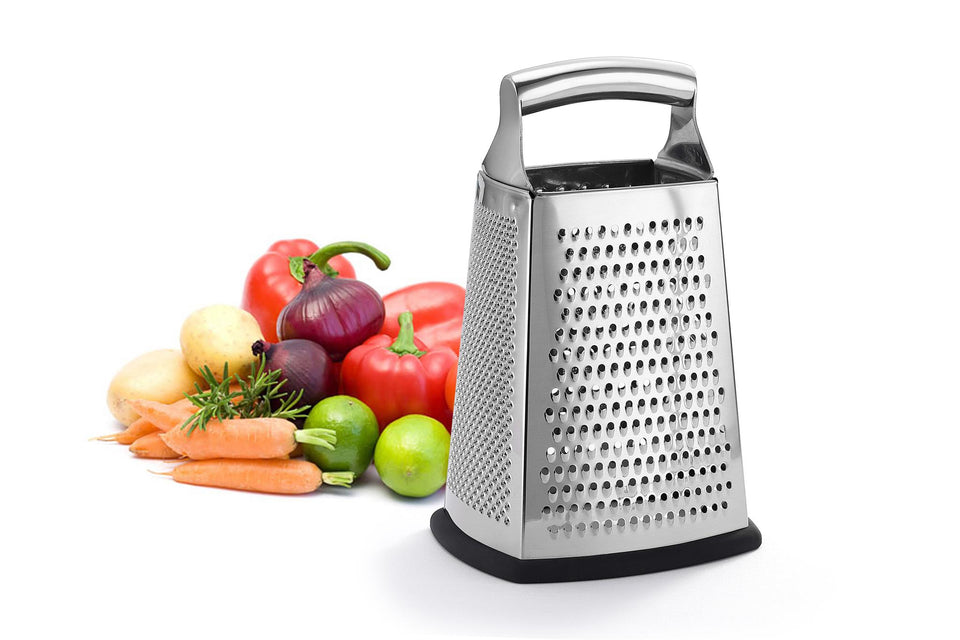 Gorilla Grip 100% BPA Free 4-Sided Stainless Steel Cheese Grater, XL Box  Graters for Parmesan, Vegetables, Ginger, Shred Slice and Zest, Soft Grip