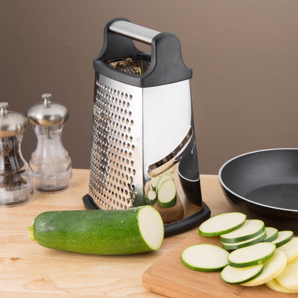 4-sided Stainless Steel Square Grater With Sharp Vegetable Slicer