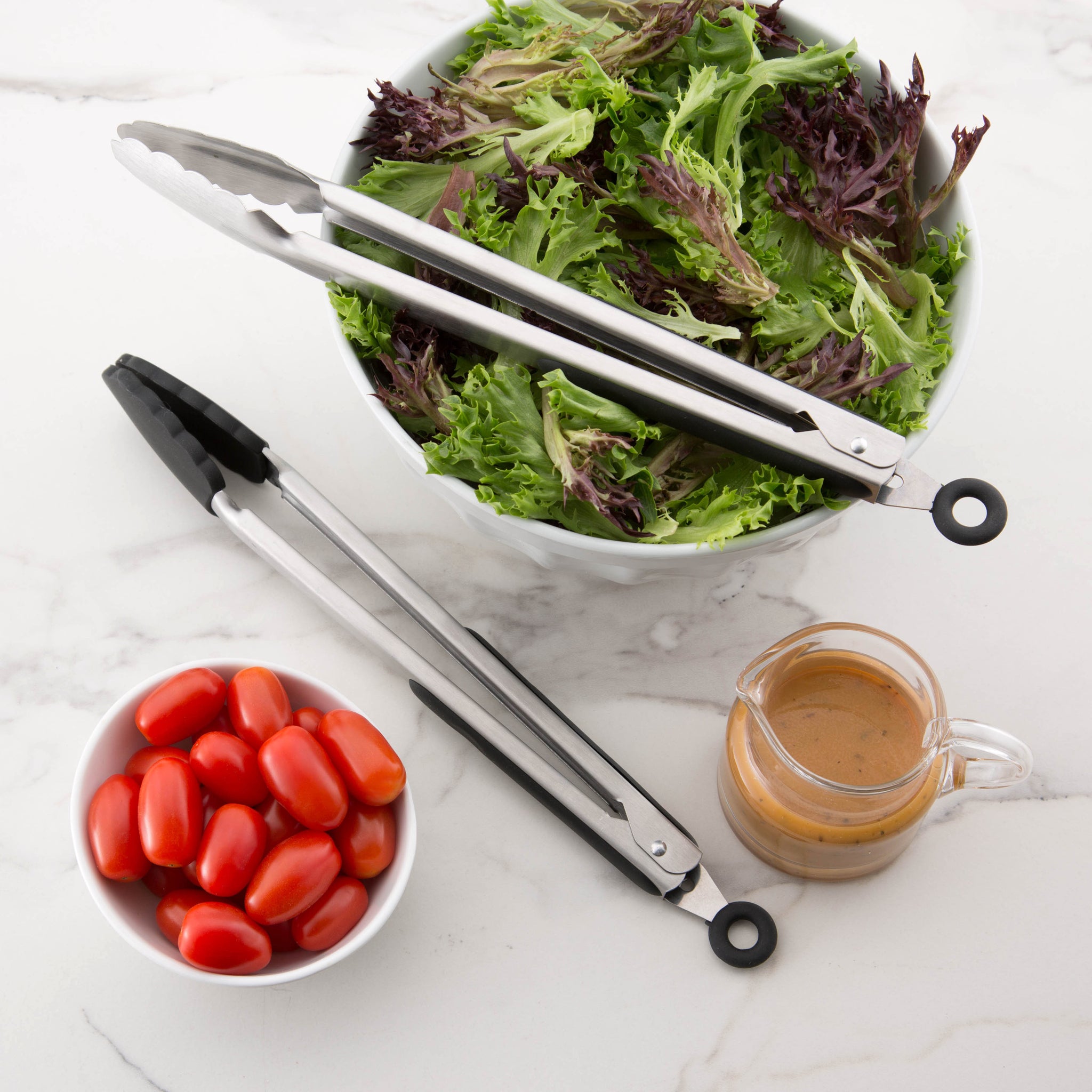 Silicone Kitchen Tongs Premium Stainless Steel Salad Tongs